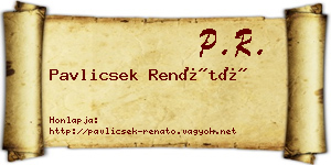 Pavlicsek Renátó névjegykártya